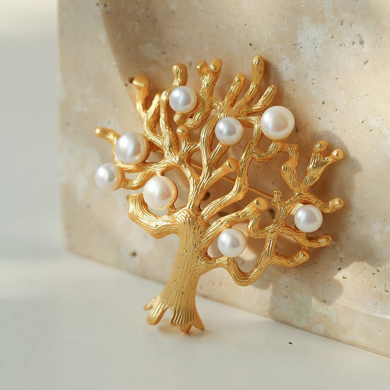 Antique Money Tree Pearl Brooch - floysun