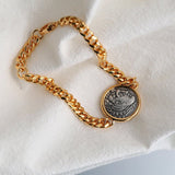 Antique Roman Silver Coin Bracelet - floysun