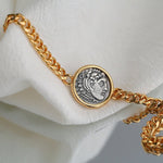 Antique Roman Silver Coin Bracelet - floysun