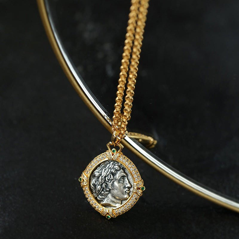 Apollo Silver Coin Necklace - floysun