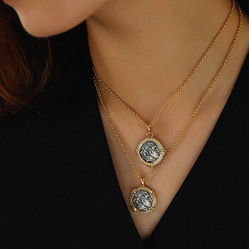 Apollo Silver Coin Necklace - floysun