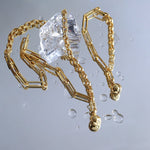 Articulated Chain Detachable Gold Ball Necklace - floysun