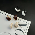 Artisanal Cream Series Enamel Earrings - floysun