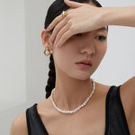 Asymmetrical Sterling Silver Pearl Earrings - floysun