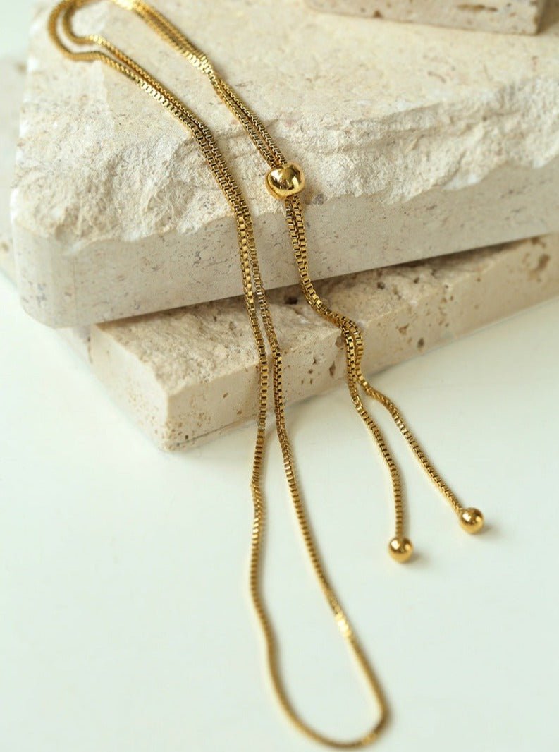 Bare Chain Pulling Y-shaped Necklace - floysun