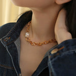 Baroque Chunky Chain Necklace - floysun