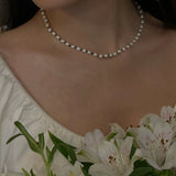Baroque Freshwater Pearl and Black Thread Statement Necklace - floysun