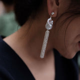 Baroque Lotus Chain Fringe Earrings - floysun