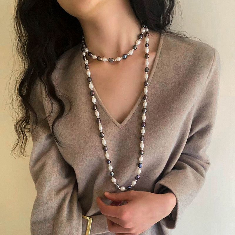 Baroque Mixed Color Pearl Necklace - floysun