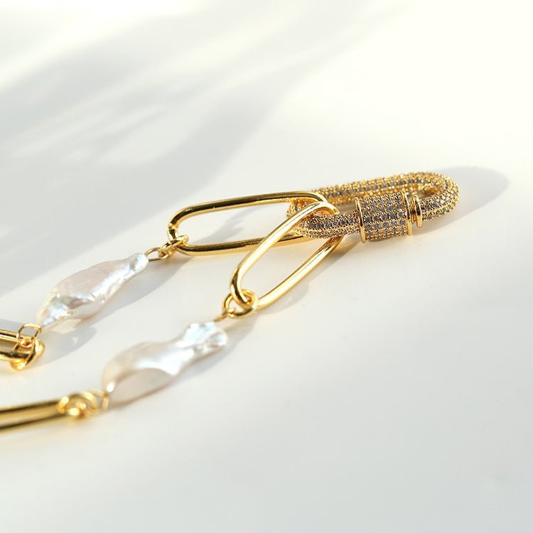 Baroque Pearl Chain Necklace - floysun