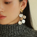 Baroque Pearl Earrings with Scattered Petals - floysun