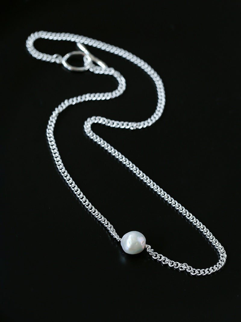 Baroque Pearl Pendant Chain Necklace - floysun