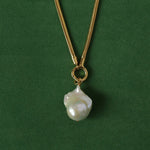 Baroque Pearl Snake Chain Necklace - floysun