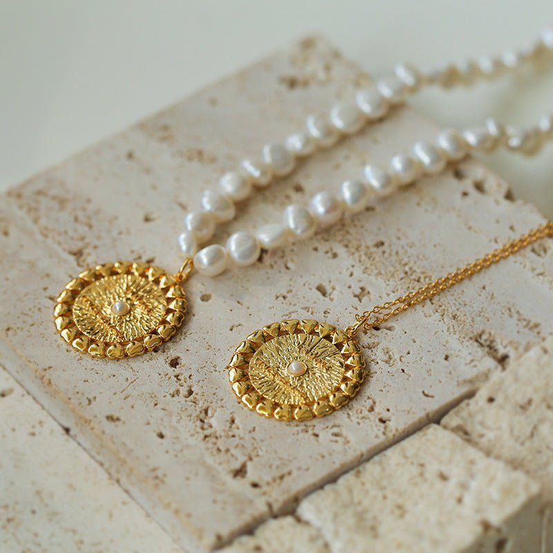 Baroque Sun Flower Chain Necklace - floysun