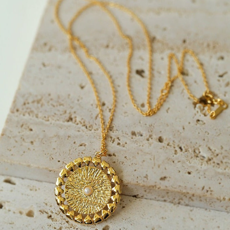 Baroque Sun Flower Chain Necklace - floysun