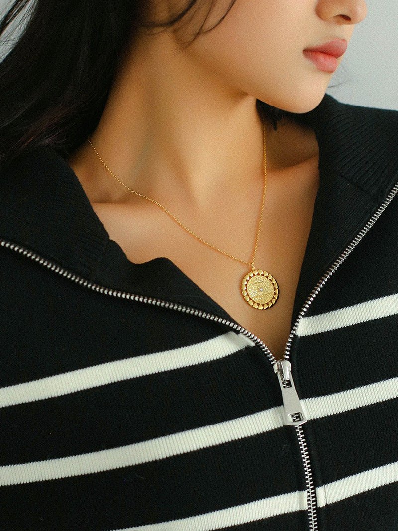 Baroque Sun Flower Chain Necklace - floysun