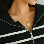 Baroque Sun Flower Chain Necklace - floysun