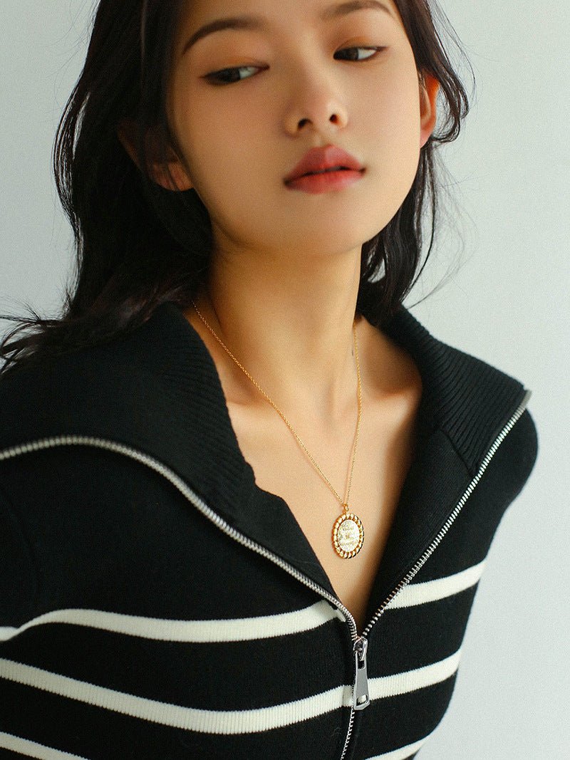 Baroque Sun Flower Chain Necklace - floysun