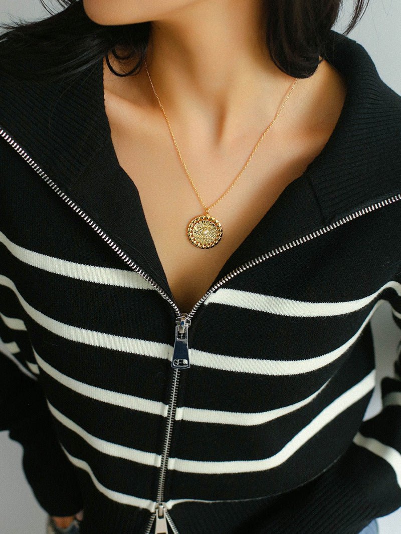 Baroque Sun Flower Chain Necklace - floysun