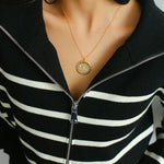 Baroque Sun Flower Chain Necklace - floysun