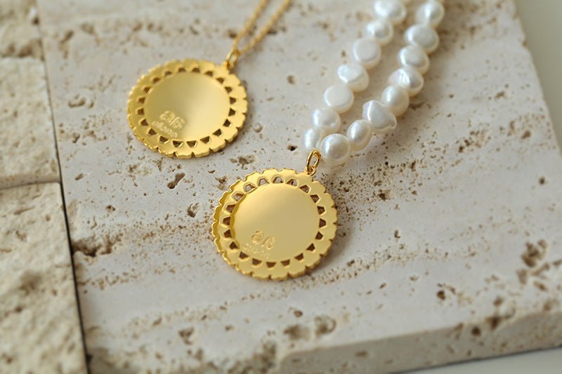 Baroque Sun Flower Chain Necklace - floysun