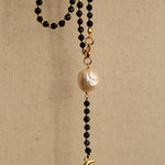 Black Agate Baroque Pearl Necklace - floysun