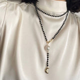 Black Agate Baroque Pearl Necklace - floysun