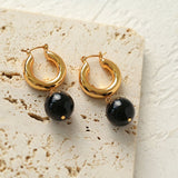 Black Agate Earrings - floysun