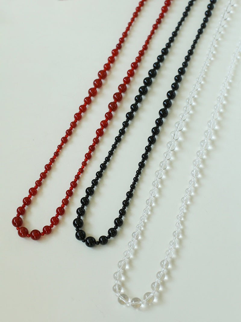 Black Agate Long Necklace - floysun