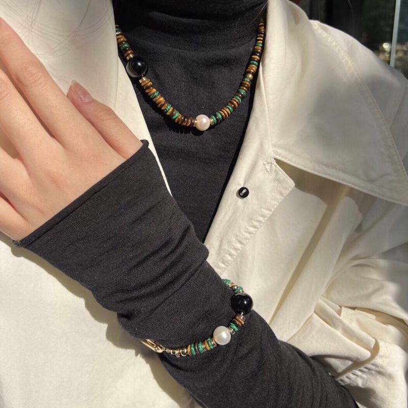 Black Onyx Pearl Natural Stone Bracelet - floysun
