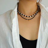 Black Onyx Pearl Necklace - floysun