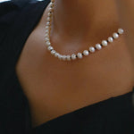 Black Onyx Round Pearl Necklace - floysun