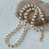 Black Onyx Round Pearl Necklace - floysun