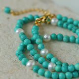 Blue Turquoise Beaded Necklace