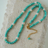 Blue Turquoise Beaded Necklace