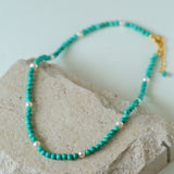 Blue Turquoise Beaded Necklace