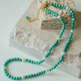 Blue Turquoise Beaded Necklace