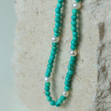 Blue Turquoise Beaded Necklace
