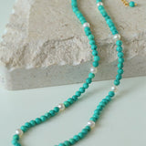Blue Turquoise Beaded Necklace