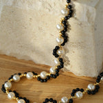 Braided Black Onyx Pearls Necklace - floysun