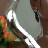Braided Pearl Ball Earrings