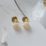Braided Pearl Ball Earrings