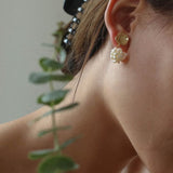 Braided Pearl Ball Earrings