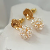 Braided Pearl Ball Earrings