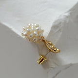 Braided Pearl Ball Earrings