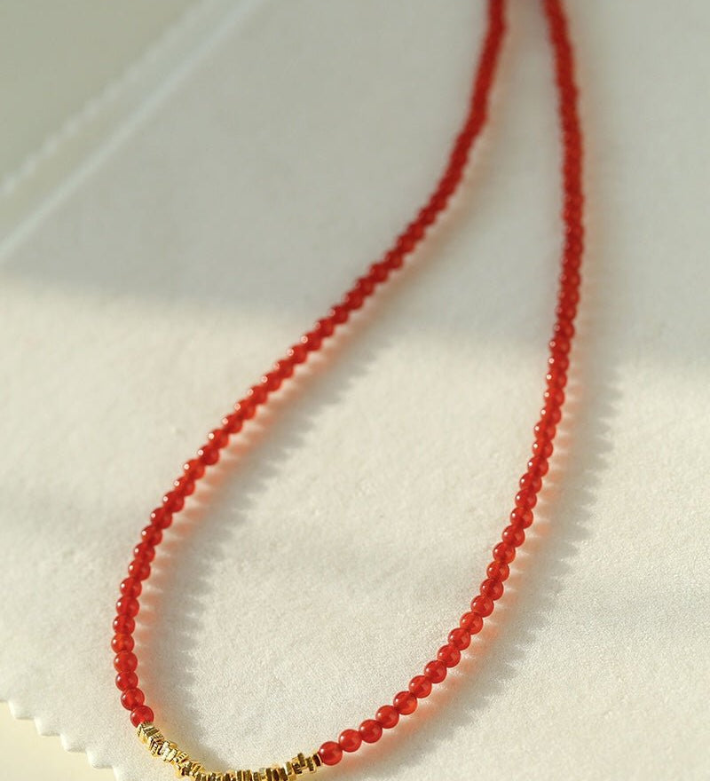 Broken Gold Onyx Stone Beaded Necklaces - floysun