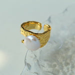 Button Baroque Freshwater Pearl Rings - floysun