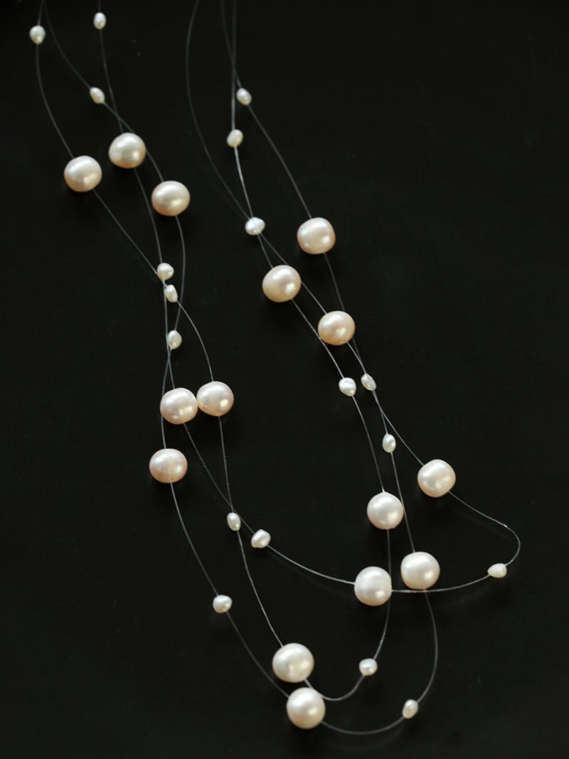 Celestial Dreams Multi-layer Freshwater Pearl Necklace - floysun