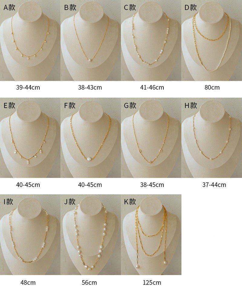Chain Freshwater Pearl Necklace Type E - floysun