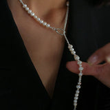 Chain Spliced Pearls Necklaces OT Buckle - floysun